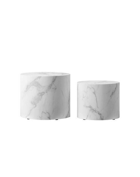 Fever - Set de 2 mesas de café blancas