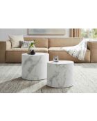 Fever - Set de 2 mesas de café blancas