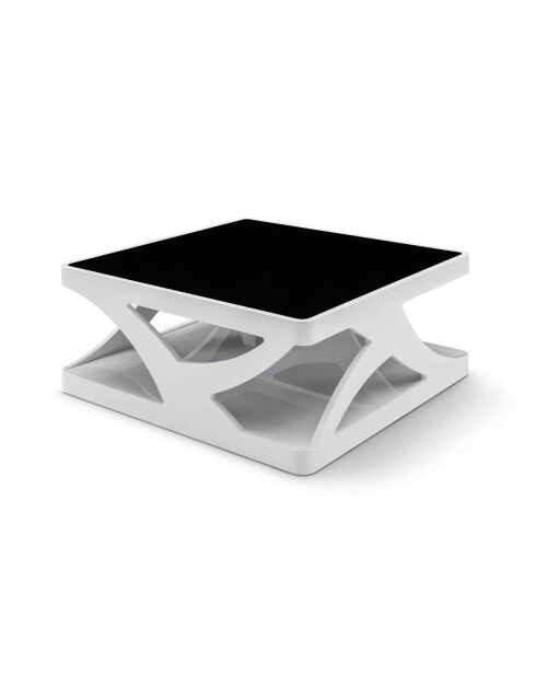 Fever - Mesita blanca/negra - 90x90x38 cm