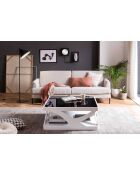 Fever - Tavolino da caffè bianco/nero - 90x90x38 cm