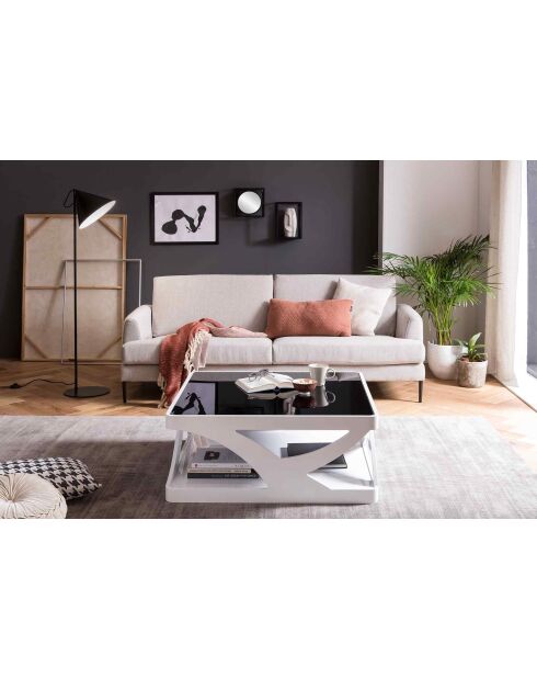 Fever - Mesita blanca/negra - 90x90x38 cm