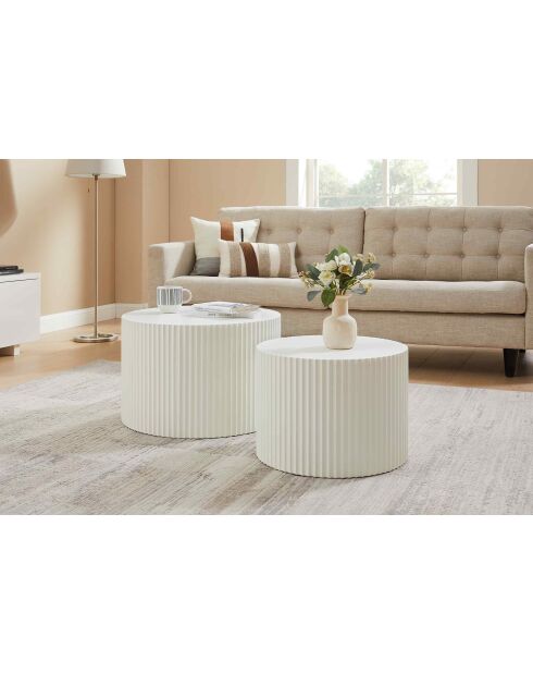 Fever - Set aus 2 weißen Couchtischen - 60x60x40 cm