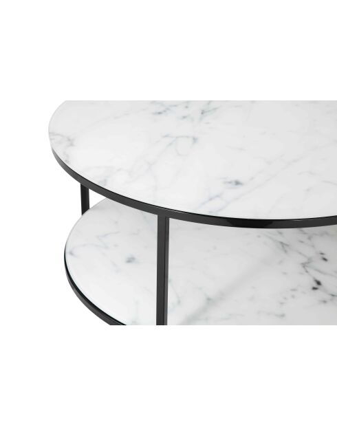 Fever - Salontafel met 2 planken wit/zwart - D.80 cm