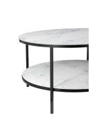 Fever - Salontafel met 2 planken wit/zwart - D.80 cm