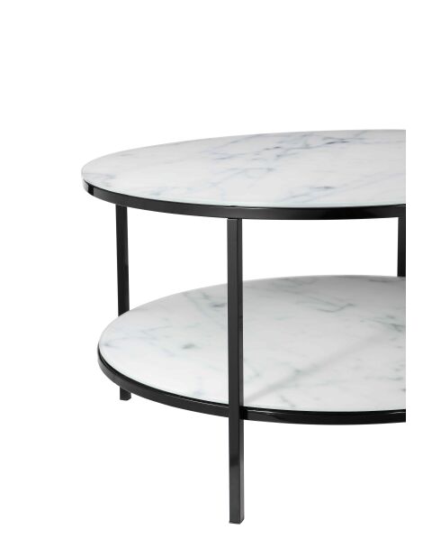 Fever - Salontafel met 2 planken wit/zwart - D.80 cm