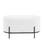 Fever - Panca imbottita in tessuto riccio bianco - 80x40x42 cm