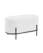 Fever - Panca imbottita in tessuto riccio bianco - 80x40x42 cm