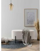 Fever - Panca imbottita in tessuto riccio bianco - 80x40x42 cm