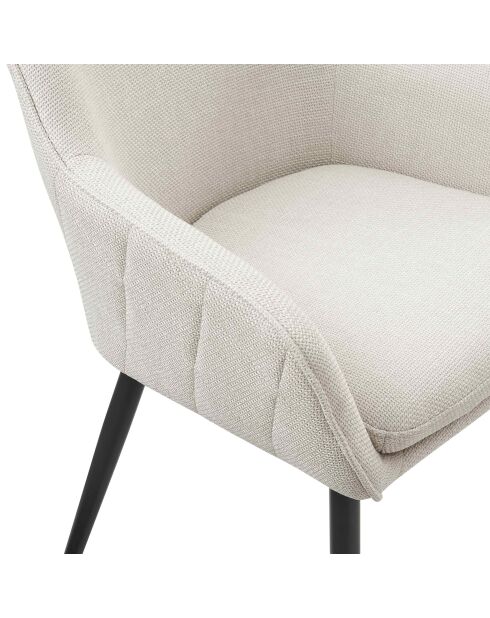 Fever - Chaise de salle à manger tissu structurel beige - 61x60x85 cm