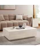 Fever - mesita de travertino beige - 120x75x35 cm