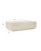Fever - mesita de travertino beige - 120x75x35 cm