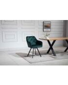Fever - Poltrona con funzione girevole a 360° verde pino/nero - 61x62x85 cm