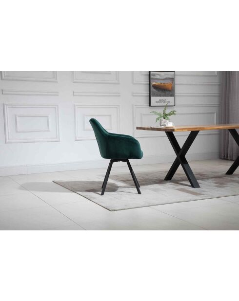 Fever - Poltrona con funzione girevole a 360° verde pino/nero - 61x62x85 cm