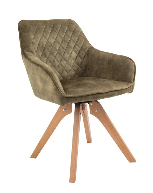 Fever - Poltrona vintage in velluto, verde - 59x61x85 cm