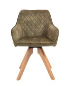 Fever - Poltrona vintage in velluto, verde - 59x61x85 cm