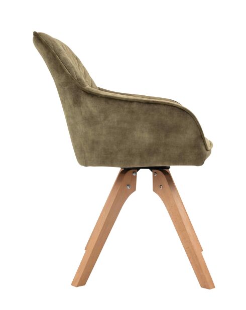 Fever - Poltrona vintage in velluto, verde - 59x61x85 cm