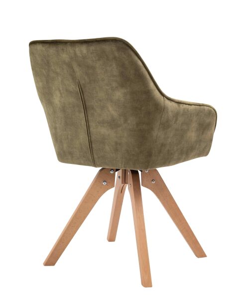 Fever - Poltrona vintage in velluto, verde - 59x61x85 cm