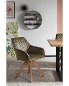 Fever - Poltrona vintage in velluto, verde - 59x61x85 cm