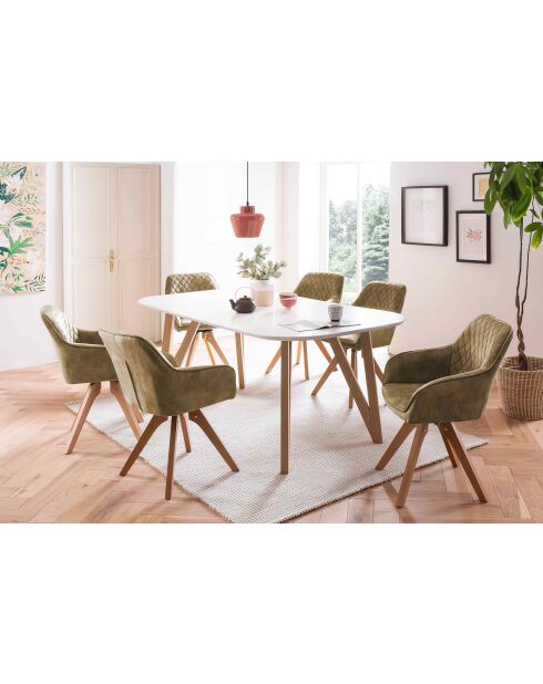 Fever - Poltrona vintage in velluto, verde - 59x61x85 cm