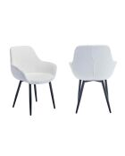 Fever - Lot de 2  fauteuils tissu bouclé blancs - 64x59x86 cm