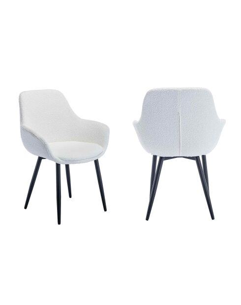 Fever - Set di 2 poltrone bianche in tessuto riccio - 64x59x86 cm