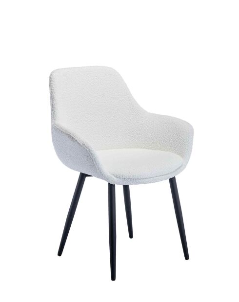 Fever - Set di 2 poltrone bianche in tessuto riccio - 64x59x86 cm