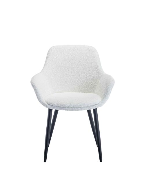 Fever - Set di 2 poltrone bianche in tessuto riccio - 64x59x86 cm