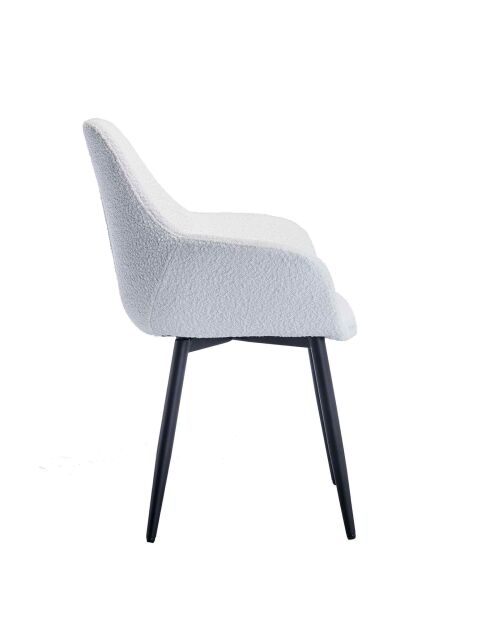 Fever - Set di 2 poltrone bianche in tessuto riccio - 64x59x86 cm