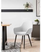 Fever - Lot de 2  fauteuils tissu bouclé blancs - 64x59x86 cm