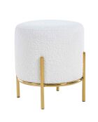 Fever - Gewatteerde zitzak in witte krullende stof - D.35 cm