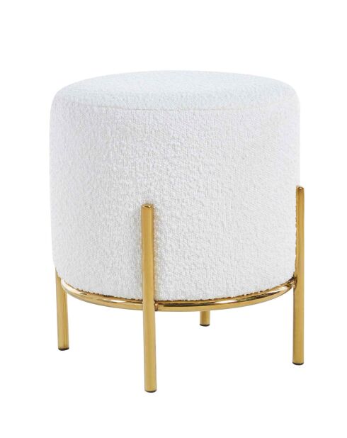 Fever - Gewatteerde zitzak in witte krullende stof - D.35 cm