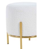 Fever - Gewatteerde zitzak in witte krullende stof - D.35 cm