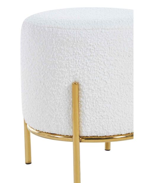 Fever - Gewatteerde zitzak in witte krullende stof - D.35 cm