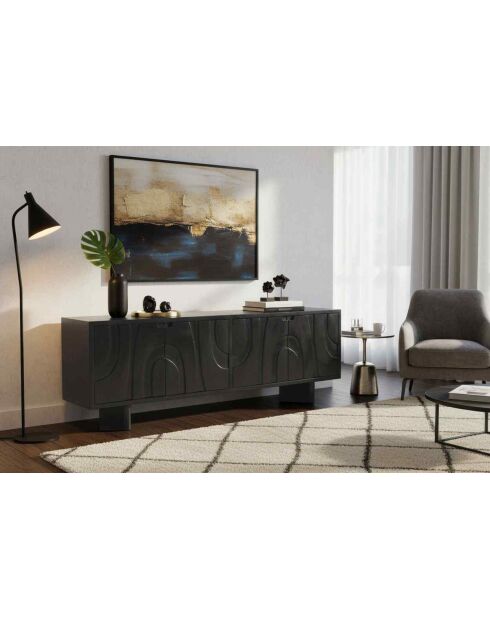 Sit - Buffet bas Black Smooth noir - 180x43x61cm