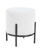 Fever - Gewatteerde zitzak in witte krullende stof - D.35 cm