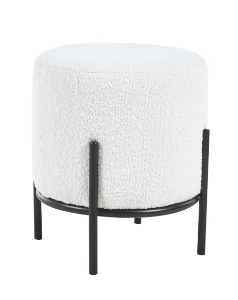 Fever - Gewatteerde zitzak in witte krullende stof - D.35 cm