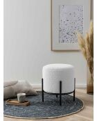 Fever - Gewatteerde zitzak in witte krullende stof - D.35 cm