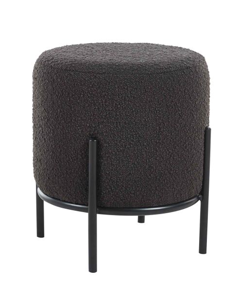 Fever - Gepolsterter Sitzsack aus anthrazitfarbenem lockigem Stoff - D.35 cm