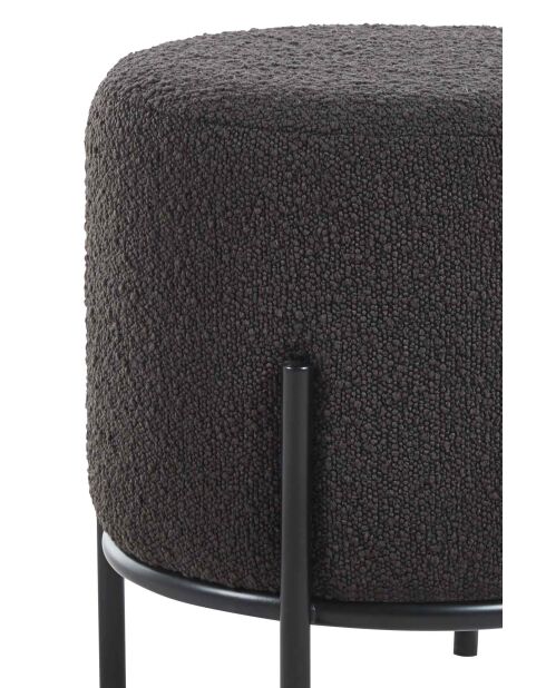 Fever - Gepolsterter Sitzsack aus anthrazitfarbenem lockigem Stoff - D.35 cm