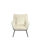 Fever - poltrona rivestita in velluto beige/nero - 68x75x82 cm