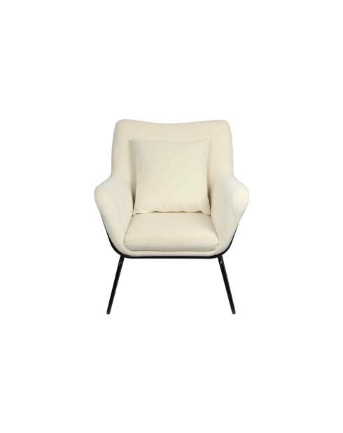 Fever - poltrona rivestita in velluto beige/nero - 68x75x82 cm