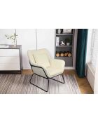 Fever - poltrona rivestita in velluto beige/nero - 68x75x82 cm