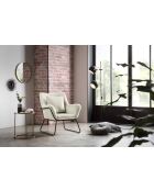 Fever - poltrona rivestita in velluto beige/nero - 68x75x82 cm