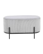 Fever - Gepolsterte Bank in hellgrauer Cordoptik - 80x40x42 cm