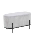 Fever - Gepolsterte Bank in hellgrauer Cordoptik - 80x40x42 cm