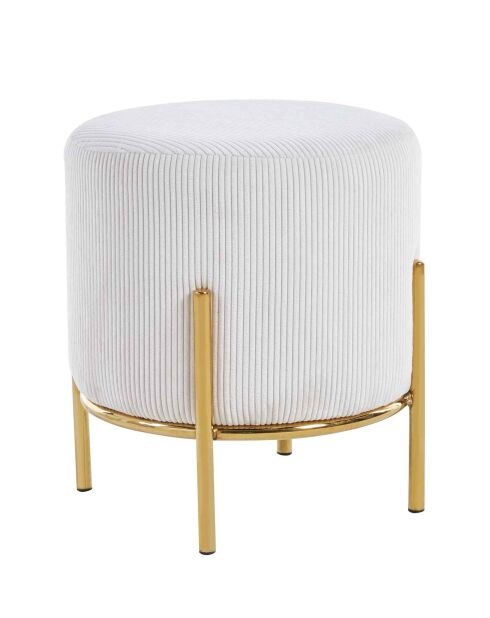 Fever - Pouf rembourré velours côtelé beige - D.35 cm