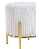 Fever - Pouf rembourré velours côtelé beige - D.35 cm