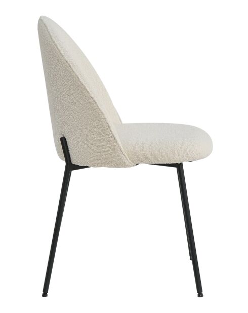 Sit - Lot de 2 chaises Taylor housse beige, pieds noirs - 49,5x47,5x84cm