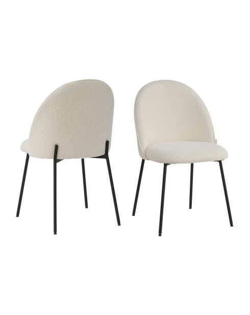 Sit - Lot de 2 chaises Taylor housse beige, pieds noirs - 49,5x47,5x84cm