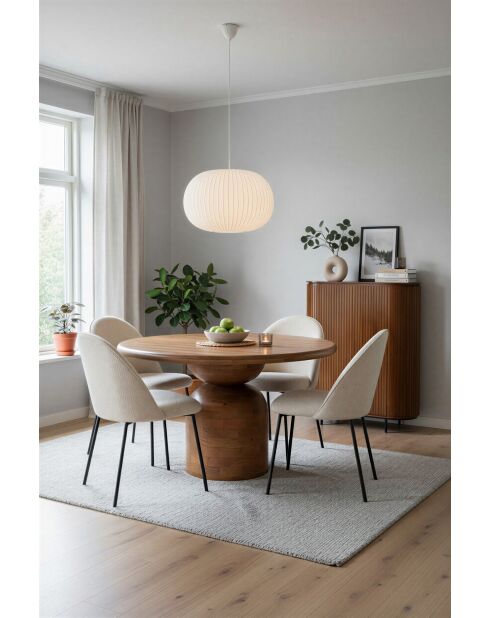 Sit - Lot de 2 chaises Taylor housse beige, pieds noirs - 49,5x47,5x84cm